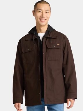 💜Brahma Men's Hooded Shirt Jacket Midweight, Size:Medium